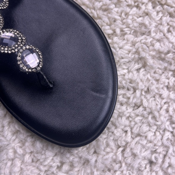 WOMENS BLACK SIZE 7 TOSCANELLA SANDALS WITH RHINESTONE DESIGN SIZE 7 NWOT - Picture 6 of 10